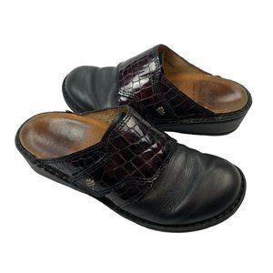 Finn Comfort Germany Aussee Soft Mule Clogs Size 37 Slip On Leather Croco Nappa